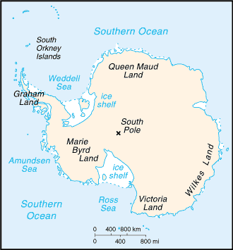 Regional map of Antarctica