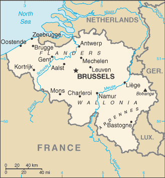 Regional map of Belgium