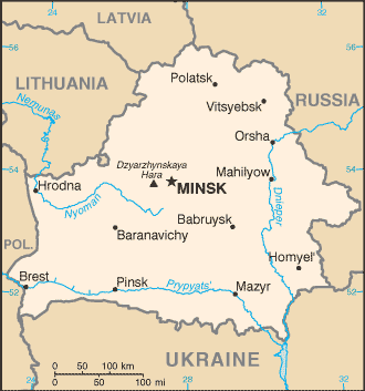 Regional map of Belarus