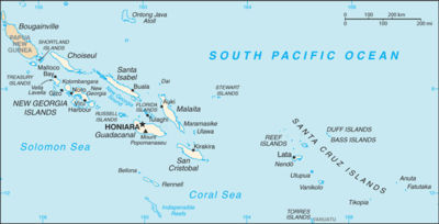 Regional map of Solomon Islands