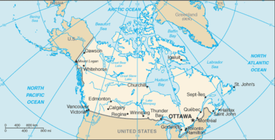 Regional map of Canada