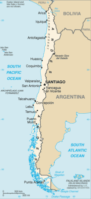 Regional map of Chile