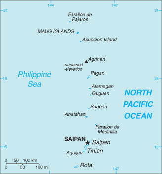 Regional map of Northern Mariana Islands