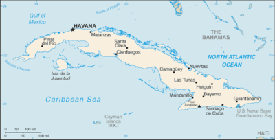 Regional map of Cuba