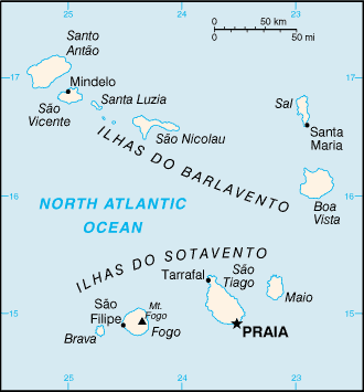 Regional map of Cabo Verde
