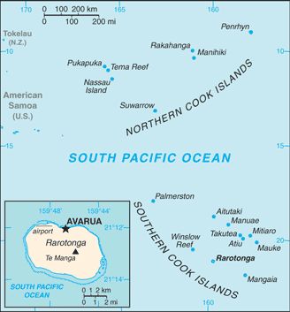 Regional map of Cook Islands