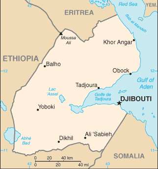 Regional map of Djibouti