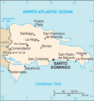 Regional map of The Dominican
