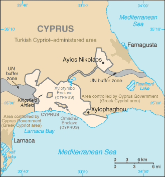 Regional map of Dhekelia