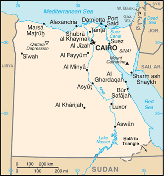Regional map of Egypt