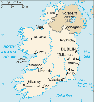 Regional map of Ireland