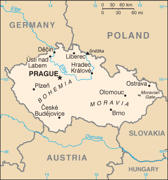 Regional map of Czech Republic