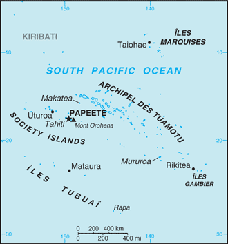 Regional map of French Polynesia