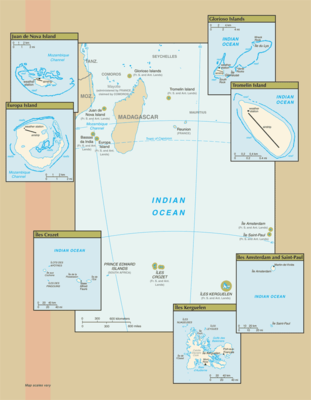 Regional map of French Southern and Antarctic Lands