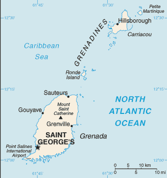 Regional map of Grenada