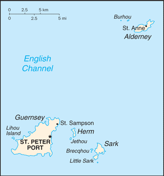 Regional map of Guernsey