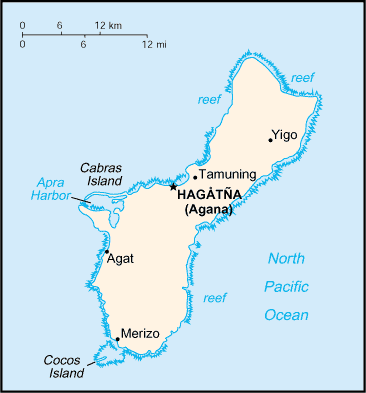 Regional map of Guam