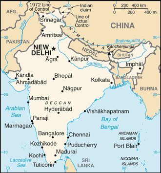 Regional map of India