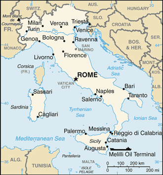 Regional map of Italy
