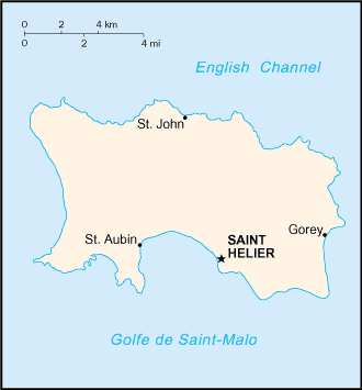Regional map of Jersey