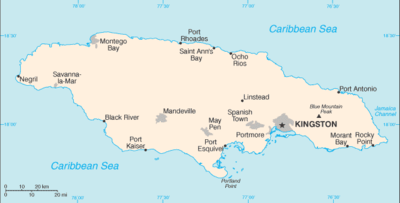 Regional map of Jamaica