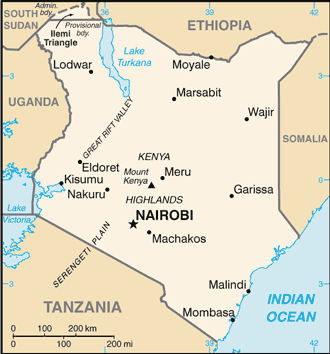 Regional map of Kenya