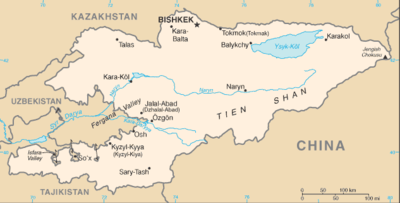 Regional map of Kyrgyzstan