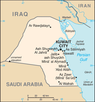 Regional map of Kuwait