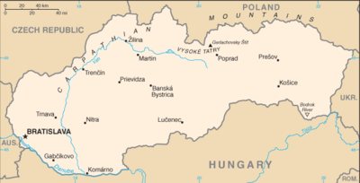 Regional map of Slovakia