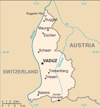Regional map of Liechtenstein