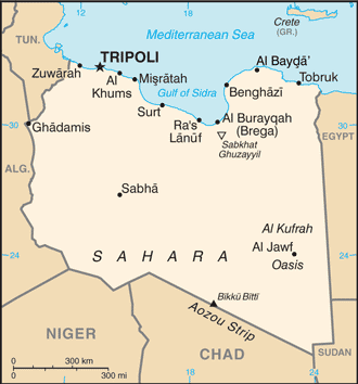 Regional map of Libya