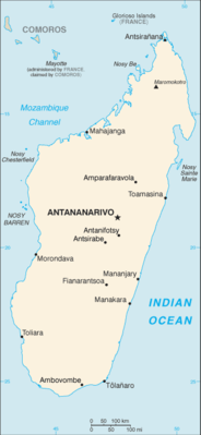 Regional map of Madagascar
