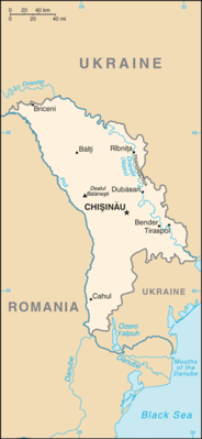 Regional map of Moldova (Republic of Moldova)