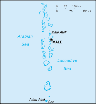 Regional map of Maldives