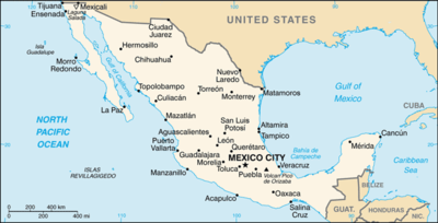 Regional map of Mexico