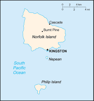 Regional map of Norfolk Island