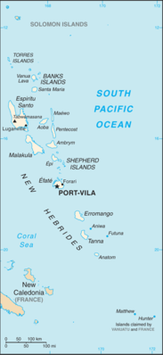 Regional map of Vanuatu
