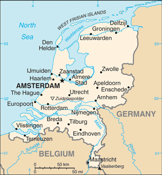 Regional map of Netherlands
