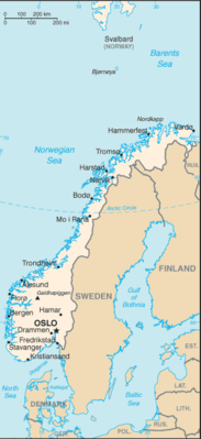 Regional map of Norway