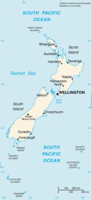 Regional map of New Zealand
