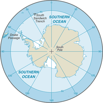 Regional map of Southern Ocean