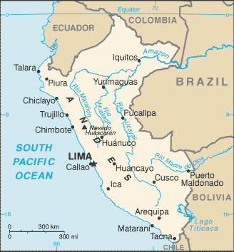 Regional map of Peru