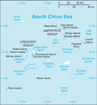 Regional map of Paracel Islands