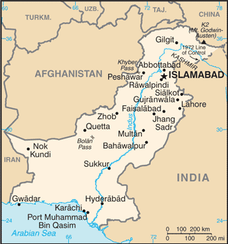 Regional map of Pakistan