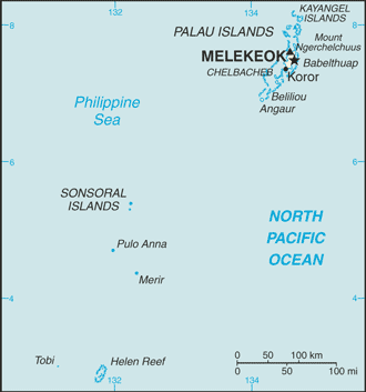 Regional map of Palau