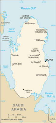 Regional map of Qatar