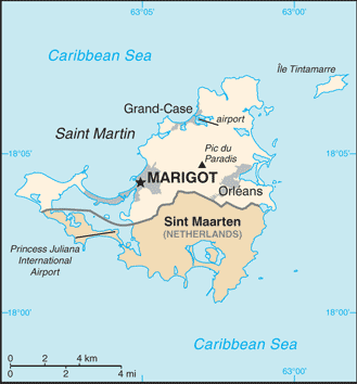 Regional map of Saint Martin