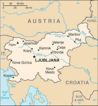 Regional map of Slovenia