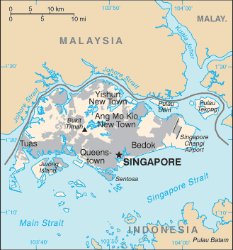 Regional map of Singapore