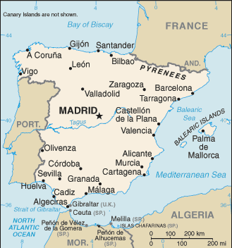 Regional map of Spain